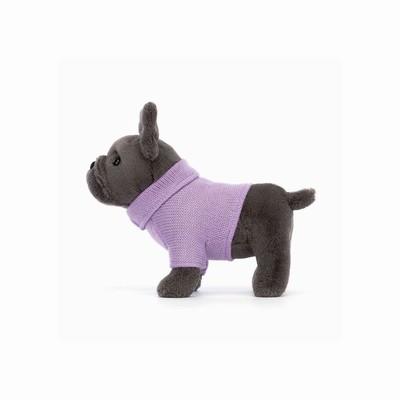 Jellycat Sweater French Bulldog Purple Dog New Zealand | EXRQS9871